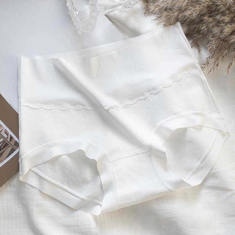 Women's Spring and Autumn New Pure Cotton High Waist Abdominal Non Mark Briefs