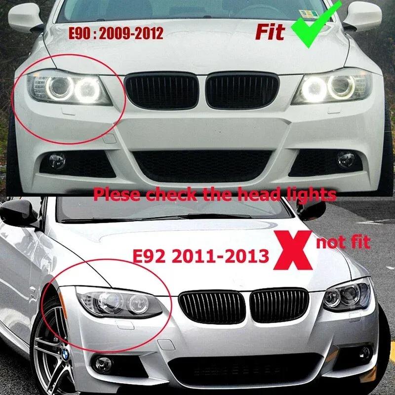 For BMW E90 E91 LCI 3 Series 2009-2012 Car Styling Double Line Grill Kidney ABS Front Hood Racing Grille Black Auto Accessories