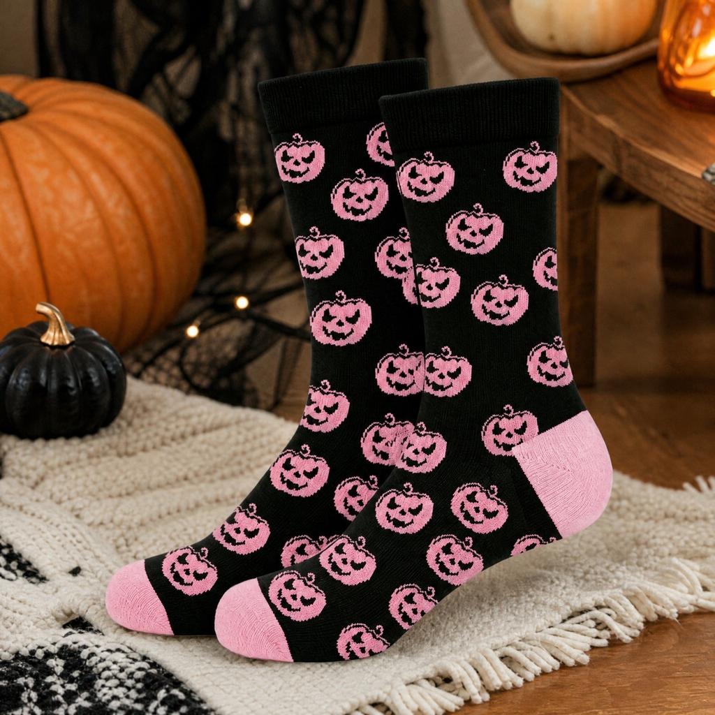 Unisex Halloween Mid-Calf Socks - Trendy Fall Winter Socks for Men and Women
