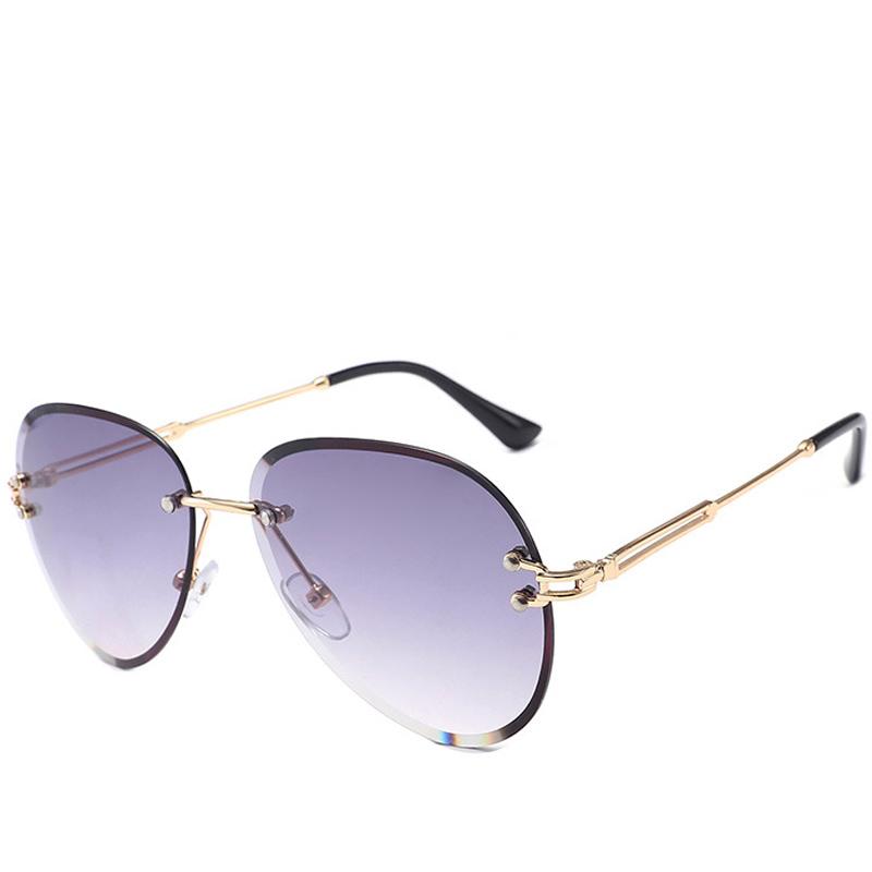 Fashion Vintage Rimless Sun Glasses Women Luxury Ladies Sunglasses Shades UV Protection Stylish Oculos Feminino Gafas