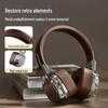 American Retro Style Over-Ear Headphones with Heavy Bass, Bluetooth 5.3 Wireless Headset