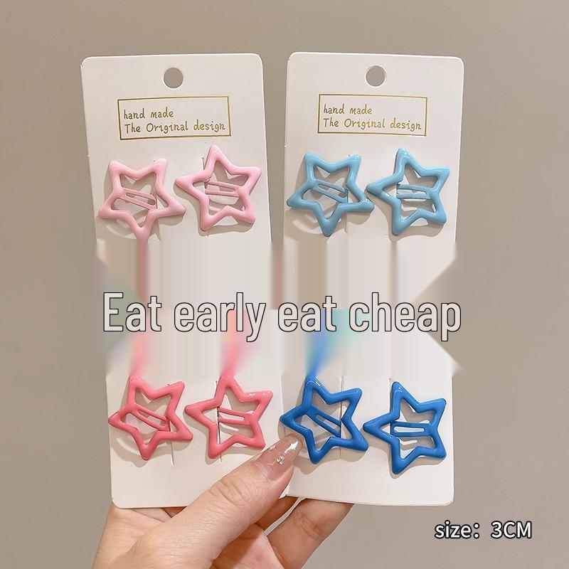 Clips de păr drăguț Y2K cu stea pentru femei și copii: Accesoriu Colorat Agrafă de Păr cu Franjuri Laterali