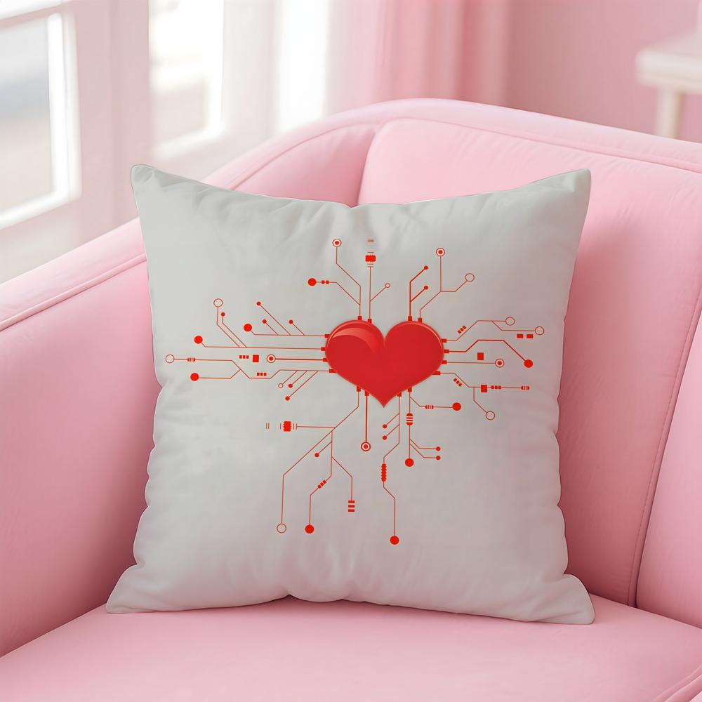 Moderne Pinke Liebe Kunst Luxuriöse Kissenhülle Kissenbezug Weicher Freundlicher Stoff Verdeckter Reißverschluss