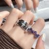 Lucky Star Y2K Star Purple Zir*****Pen Ring Niche Design Index Finger Ring Light Luxury Ring Woman