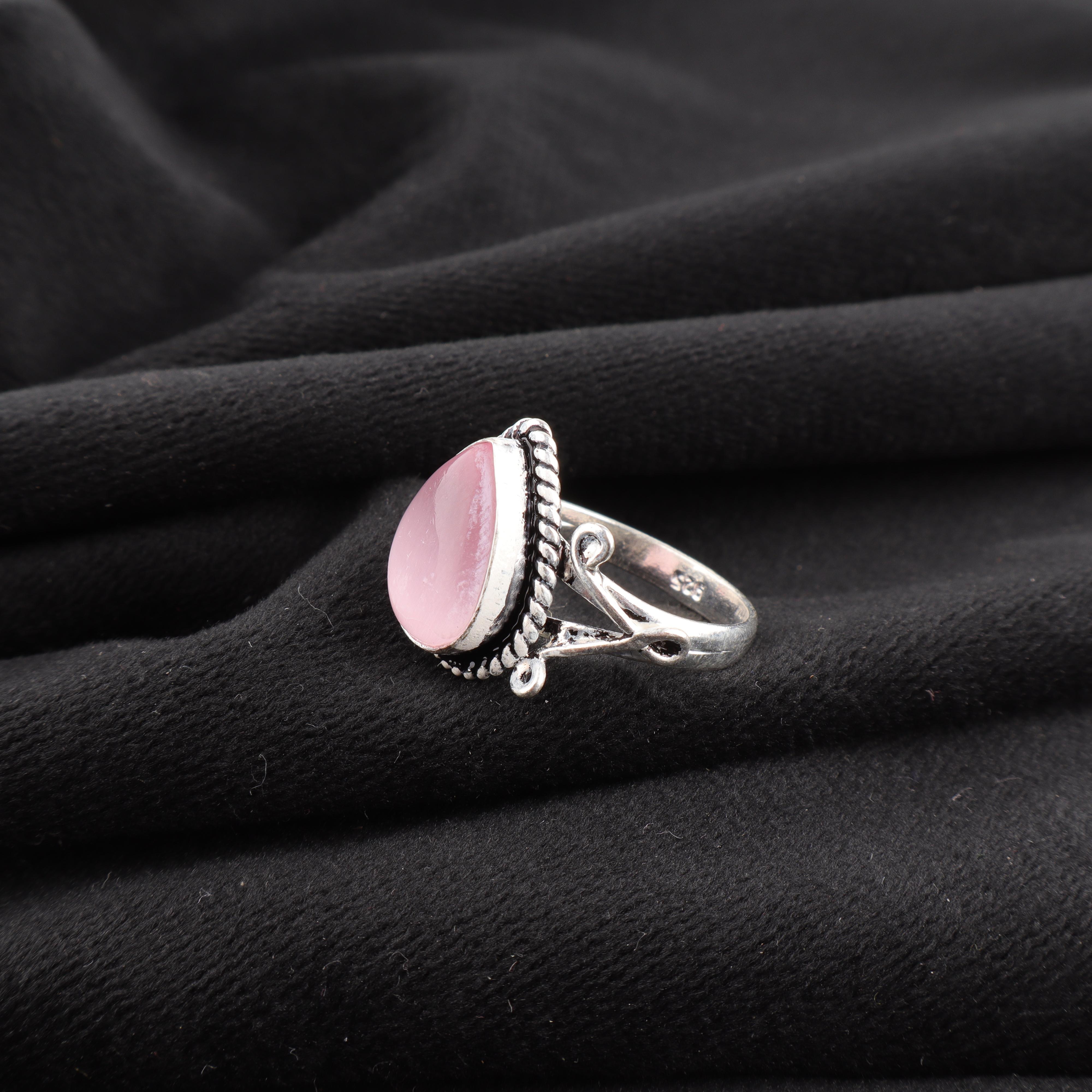 

Кольцо «Кошачий глаз» розового цвета, Ювелирное изделие из серебра 925 пробы, Кольцо ручной работы, Ювелирное изделие с драгоценным камнем на День памяти 11 розовый
