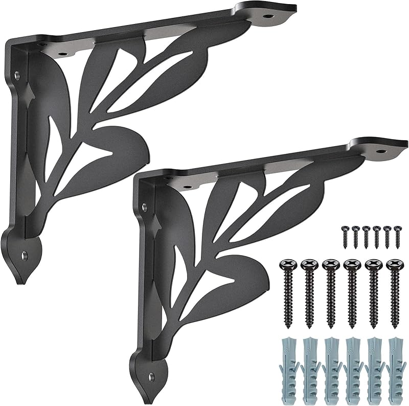 

Corner storage rack with hardware included2-4Pieces20.32x17.78cmHeavy Duty Metal Corner Bracket Wall Hanging Shelf 8 Inch