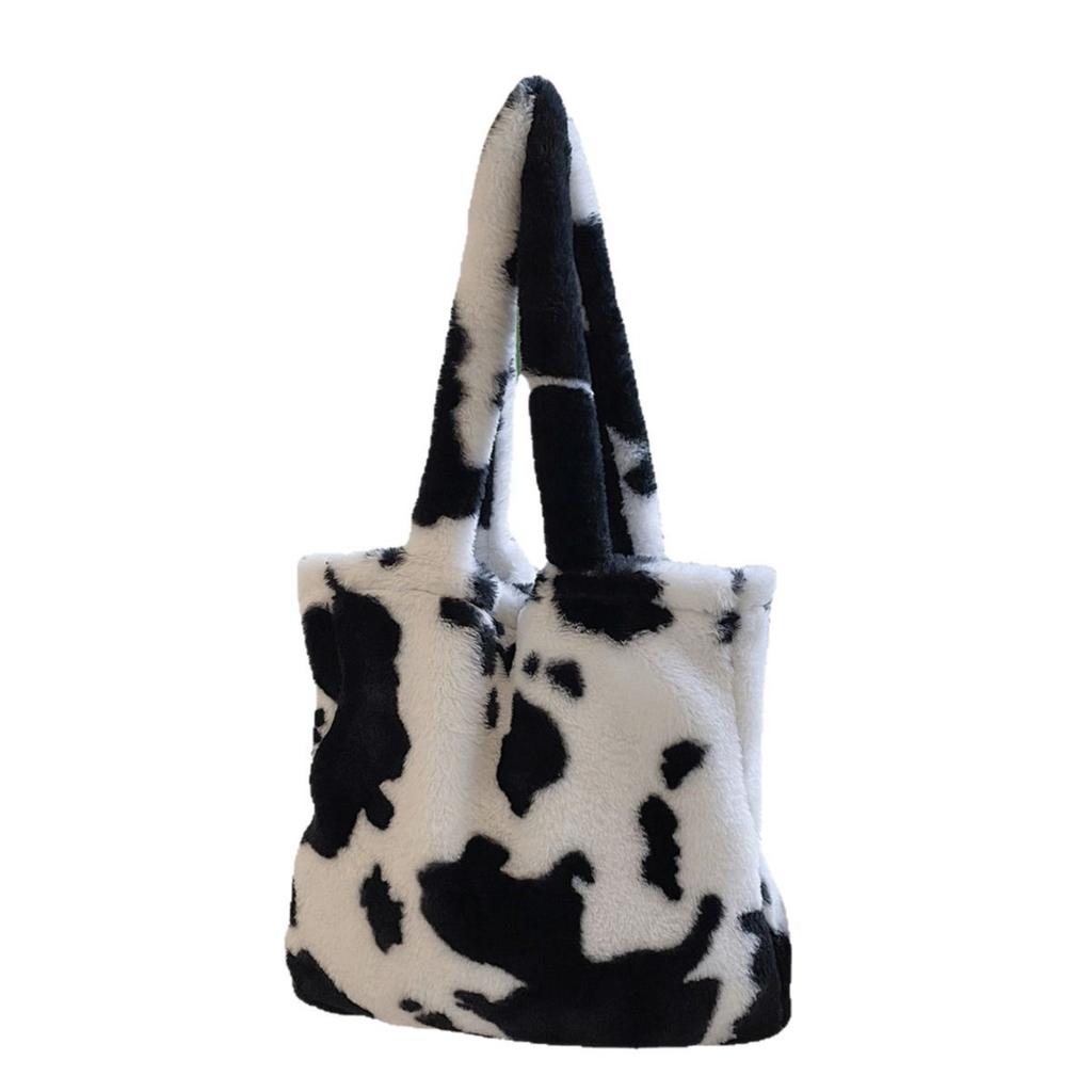 Retro Furry Portable Underarm Bag for Women Autumn and Winter New Leopard Large Capacity Western Style Unique One-Shoulder Messenger Bag