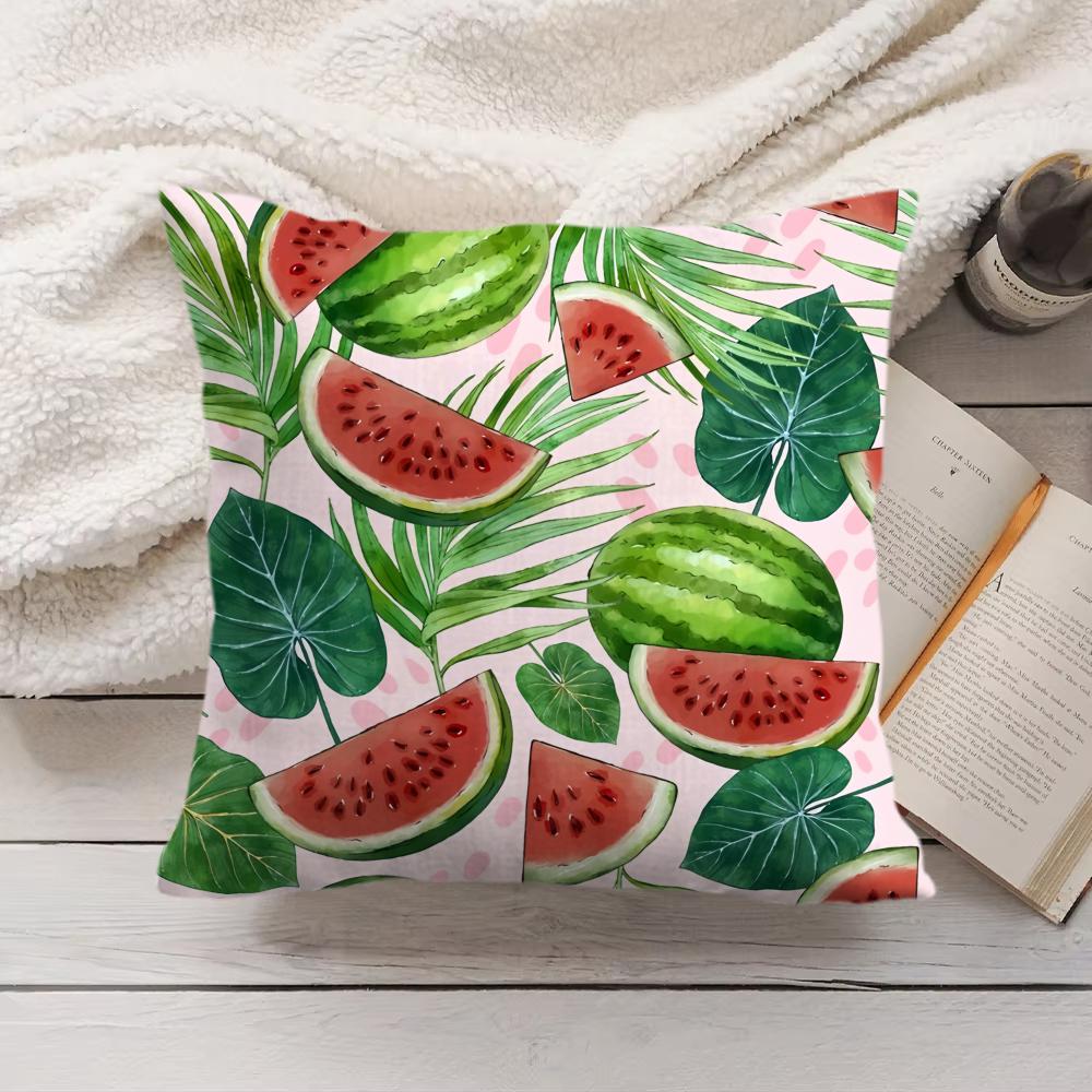 Fruit Cut Art Ins Simple Cushion Cover Silky Short Plush Invisible Zipper Dustproof Sofa Pillow Case For Home Decor