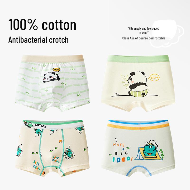 Boys' A-Class Pure Cotton Boxer Briefs - No Wedgies, Medium & Large Sizes for Growing Kids