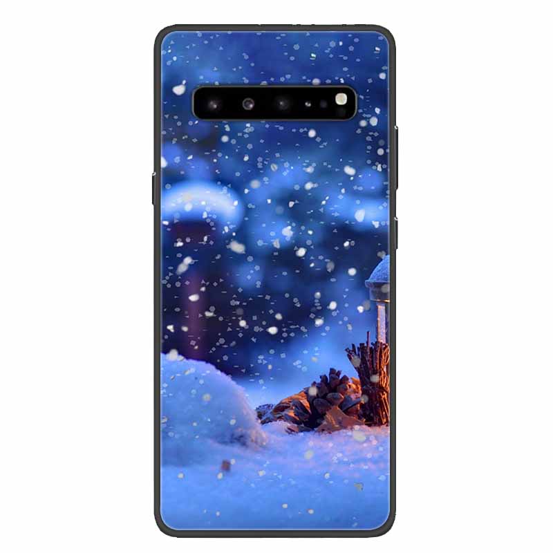 Christmas Phone Cases For Samsung Galaxy S10 /Galaxy S10e /Galaxy S10 Plus Case Black Silicone Soft Santa Claus TPU Bumper Funda