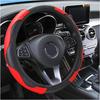 Car Steering Wheel Cover, 15 Inch Carbon Fiber Microfiber PU Leather Elastic Steering Wheel Protector For Men Women, Anti-Slip Breathable Car