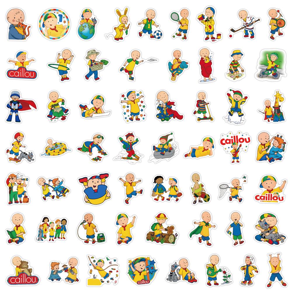 55 Cross-border Caillou Cartoon Stickers: Anime Graffiti for DIY Water Bottle & Luggage
