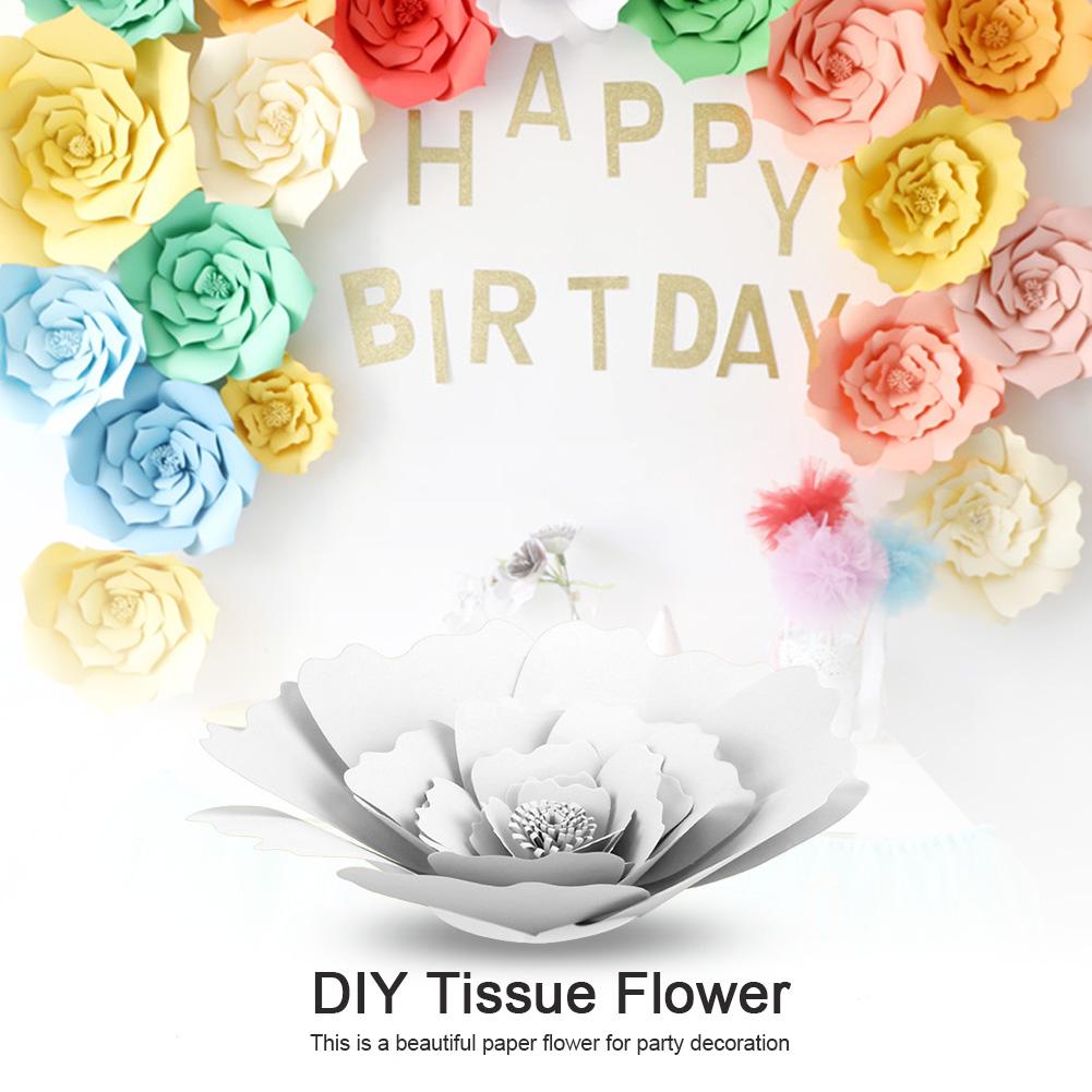 DIY Beautiful Tissue Paper Flower Decoration for Birthday Wedding Party Grey