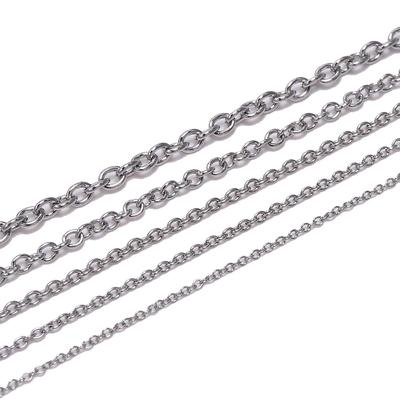 5 Meter/Los 1,2 1,6 2,5 3 mm Kreuz Edelstahl Halsketten Ketten Großhandel Gliederkette Für DIY Schmuckherstellung Zubehör