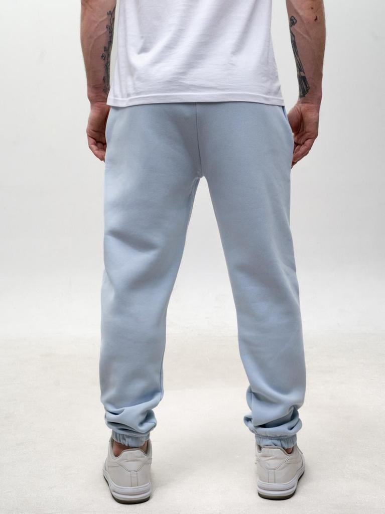 Men's Light Blue Sweatpants GOOD LUCK Print Logo M