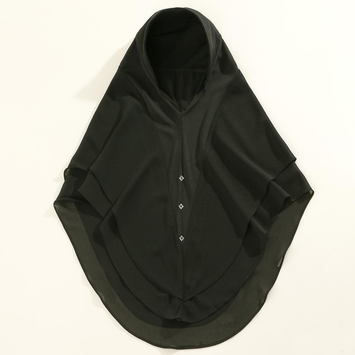 

Модный двухслойный мгновенный хиджаб с полным покрытием головы для женщин, мягкий шифоновый платок Амира, исламский женский головной платок для Рамадана, однотонный тюрбан