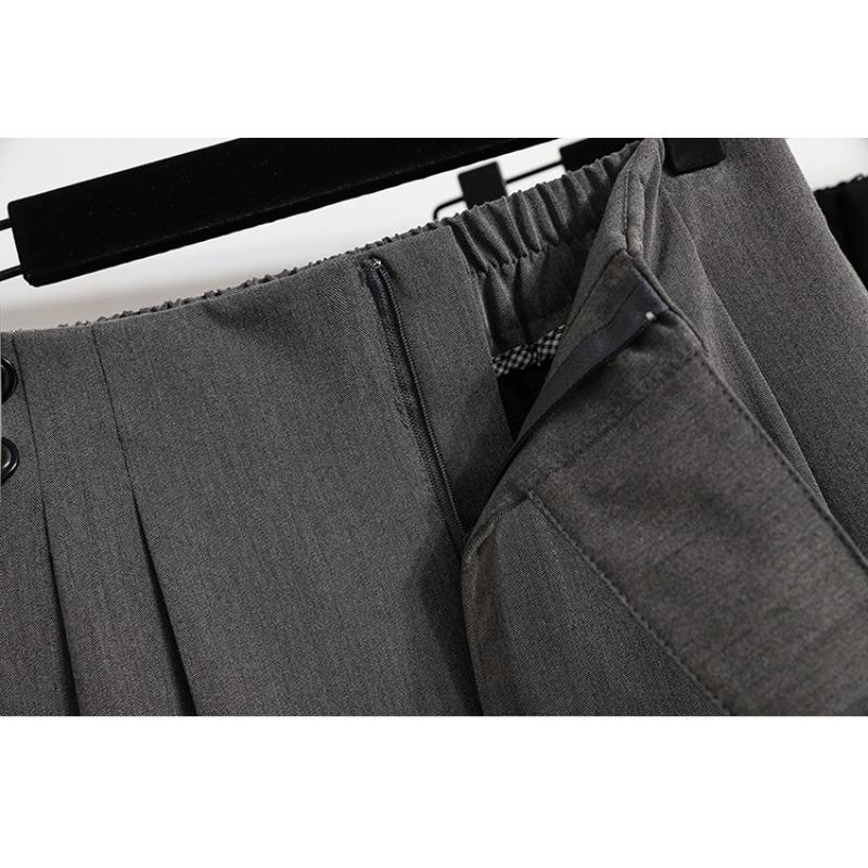 DIMANAF 2024 Plus Size Long Pants Spring Women Elastic Harem Loose High Waist Vintage Loose Casual Basic Solid Trousers Grey Pants 5XL