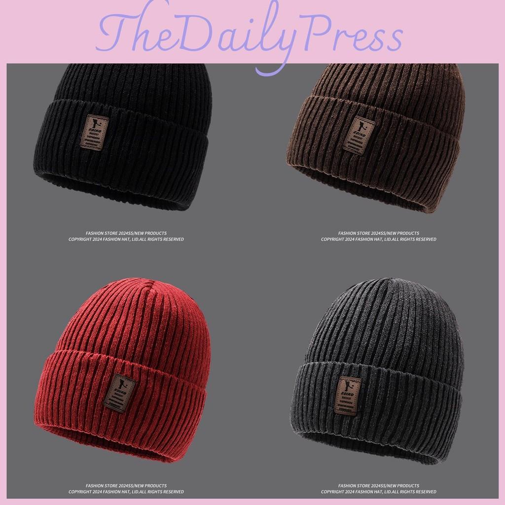 Beanie Thick Knitted Hat Winter Warmth Unisex Cap Windproof Gift Color Solid