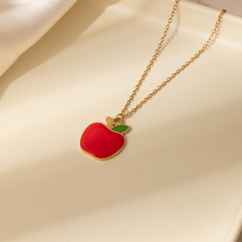 Cross-Border Fruit Necklace: Strawberry & Pineapple Pendant - Simple Women's Clavicle Chain