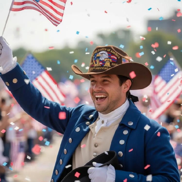 Fashionable Patriotic Embroidered Cowboy Hat Headwear Accessories For Holiday Gatherings And Outdoors adventure