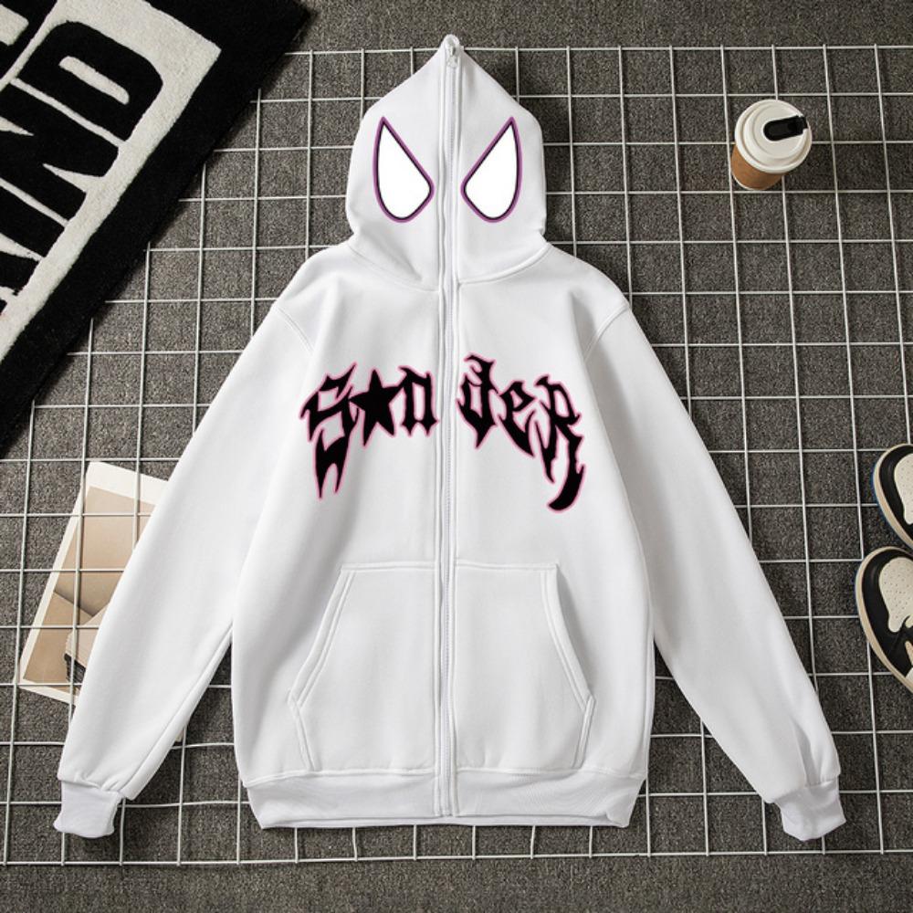 2024 Y2K ležérní celoamerická kardiganová bunda podzimní/zimní plyšová mikina na zip