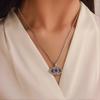 Evil Eye Pendant Necklace Thin Box Chain Italian Silver Necklace Long Chain Acsergery Gift