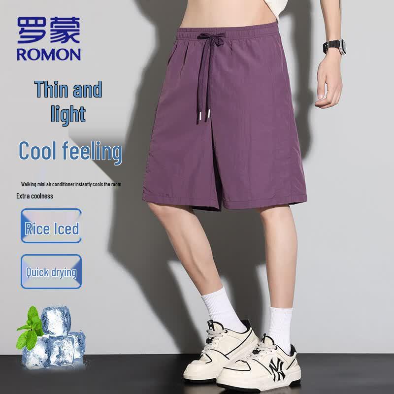 ROMON Men's Quick-Dry Breathable Ice-Feel Summer Shorts