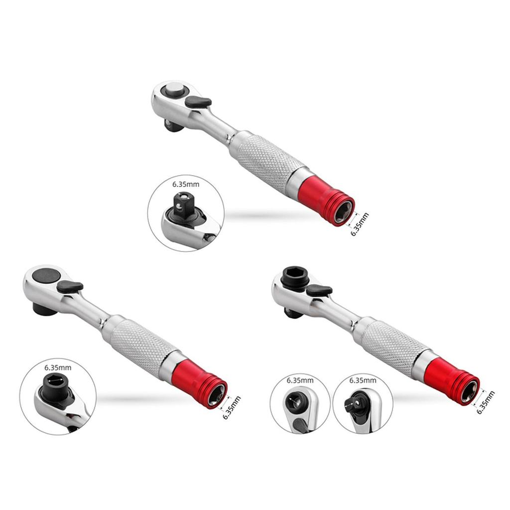 Quick Release Mini Ratchet Wrench 1/4 Inch Hex Socket Portable Hand Tool for Auto Service Center