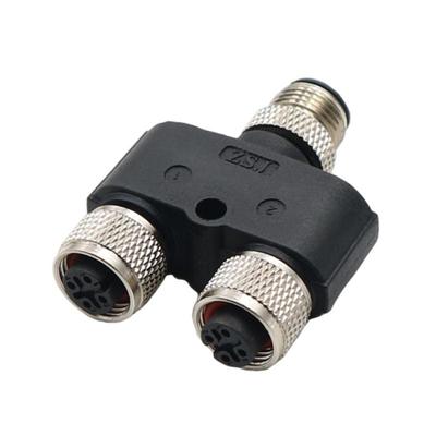 M12 To M12 Y Type Connector 3/4/5/8/12 Pin Hole Sensor Aviation Plug Three-Way One-To-Two Male-to-Female Adapter