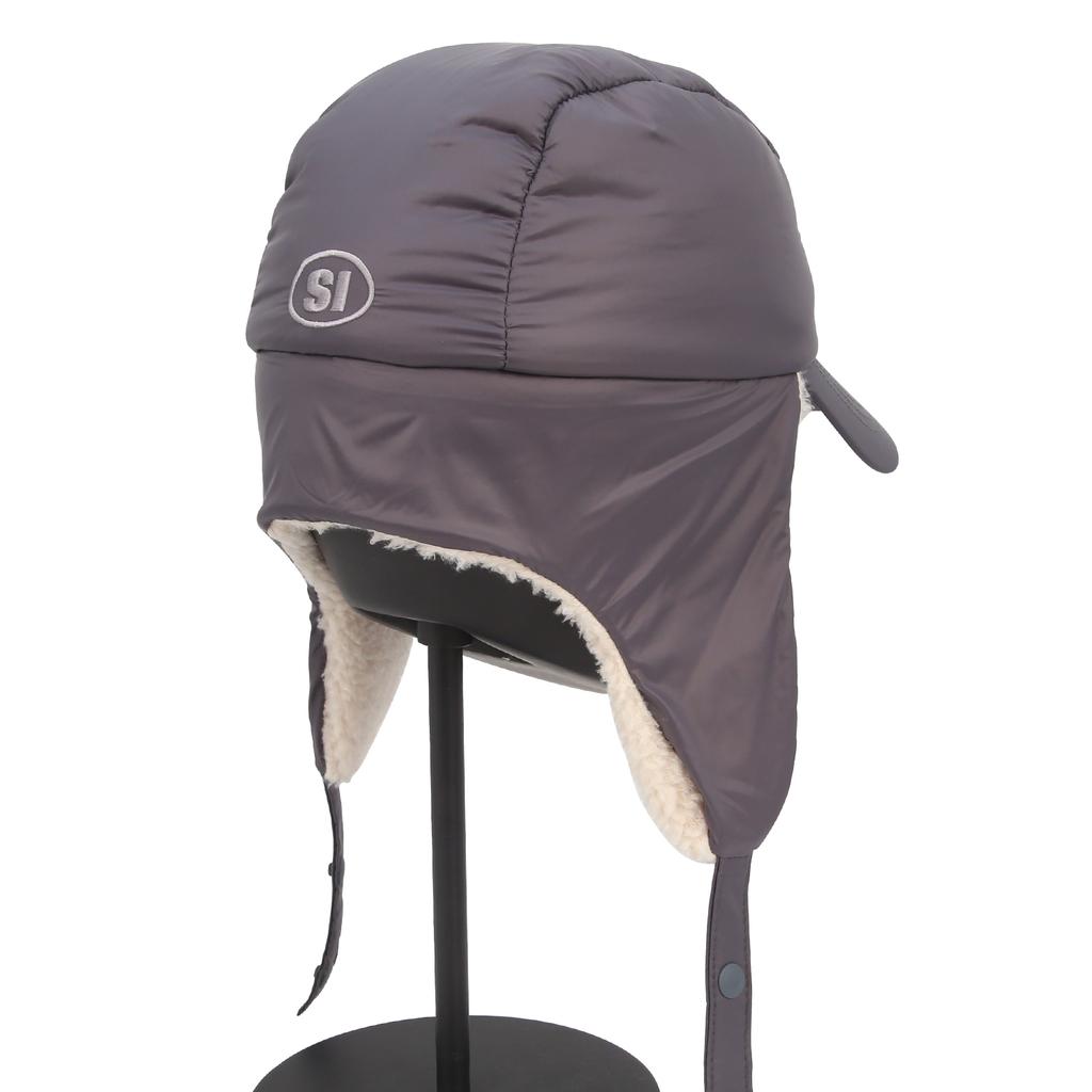 SPORTS ILLUSTRATED Woven Fleece-Lined Earflap Hat (Dark Grey)