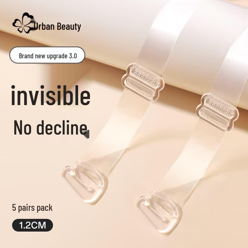 Invisible Transparent Silicone Bra Straps (5 Pairs) One Size