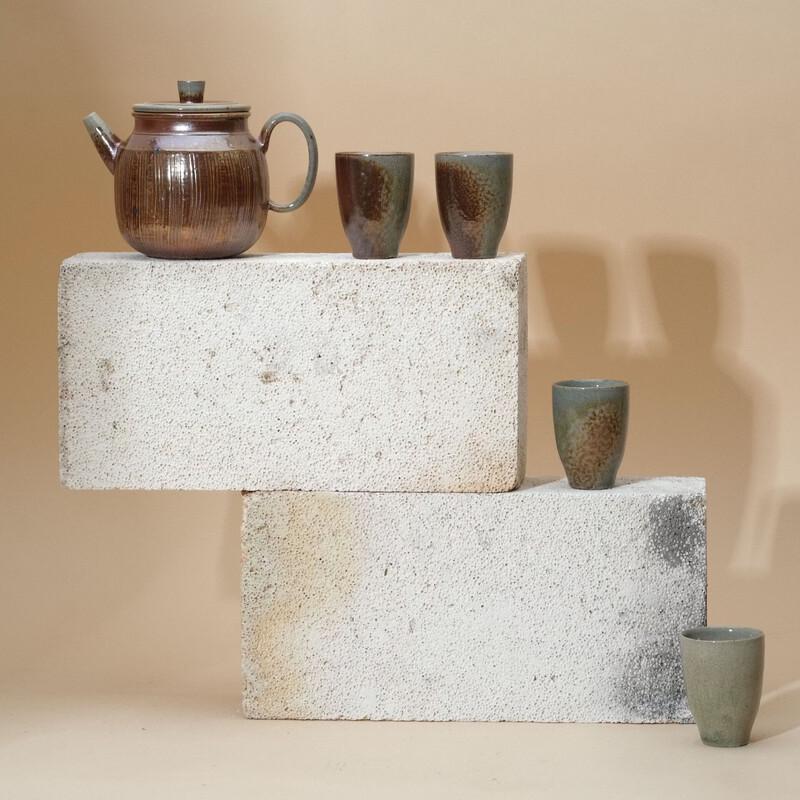 Jingdezhen Autumn Mountain House Soda Fired Ceramic Tea Set