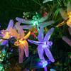 50LEDs Dragonfly Solar String Lights Outdoor Waterproof 8 Modes Dragonfly Fairy Lights For Home Patio Garden Wedding Decor