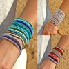 Bohemian stapelbare Perlen-Stretch-Armbänder für Damen Zufällige Farbmischung Elastische Reiskorn-Perlenarmbänder Mädchen Sommer Strand Schmuck