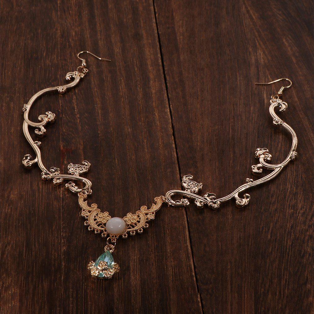 Luxury Crystal Rhinestone Hairband Forehead Fairy Starry Shiny Head Chain Performance Show Bride Wedding Hanfu Headdress