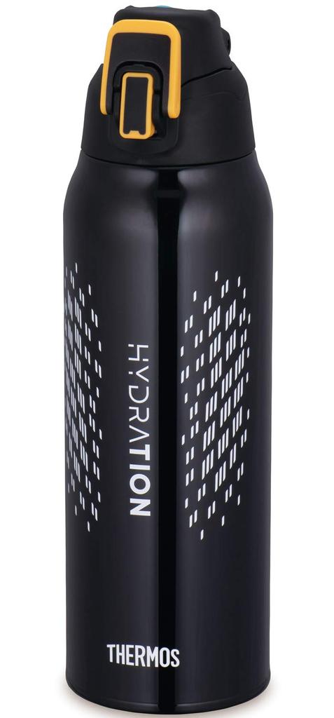 Thermos Water Bottle Vacuum Insulated Sports Bottle 1L Black Orange Cold Storage Only BKOR FHT-1001F