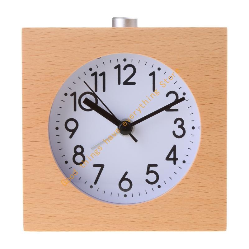 

Simple Beech Clock Night Light Desktop Square Alarm Clock for Classroom 55KF сірий колір