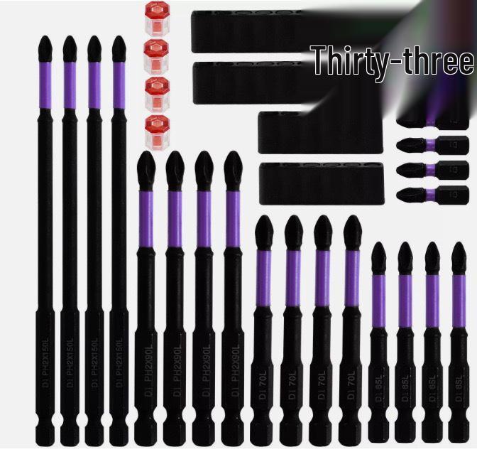 Shock-resistant Magnetic Phillips Screwdriver Bits with Anti-slip Teeth