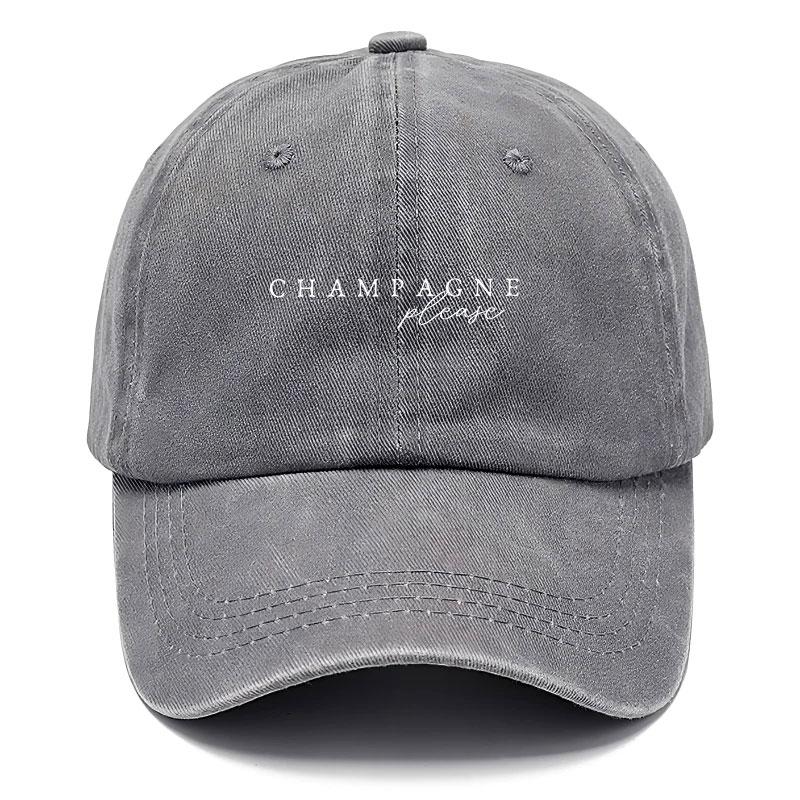 Yiran bag Vintage Gewassen Katoenen Baseballpet Feestlogo Borduurwerk Retro Feestmuts Champagne Please Pet Voor Festival Streetwear