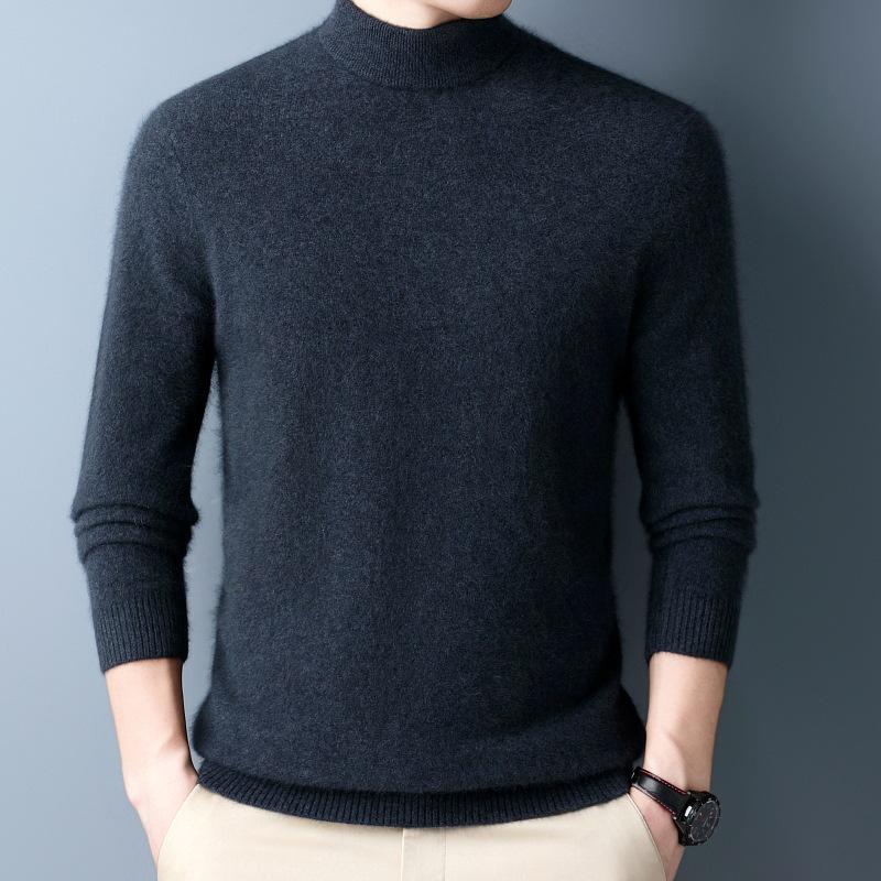 Men's Thickened Wool V-Neck Cashmere Sweater - Warm Winter Base Layer for All Ages