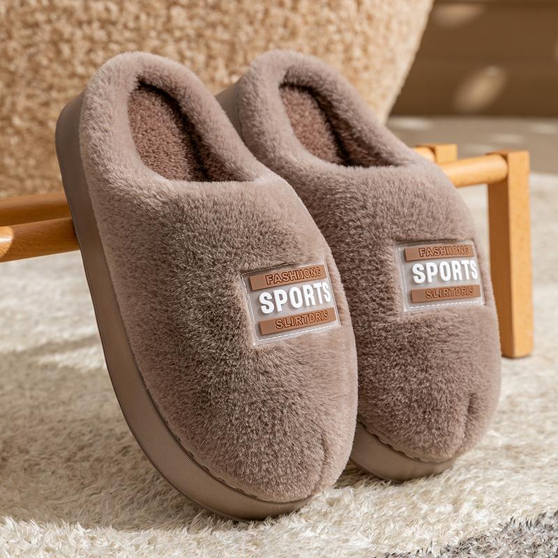 Eine Nummer größer bestellen Mode Damen Schleifchen-Slipper Winter Indoor Zuhause Warm Rutschfest EVA Dicke Sohle Paarschuhe Plüsch Weiche Sohle Hausschuhe