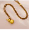 Retro Vietnamese Gold Gourd Necklace with Zircon Inlay - Versatile Pendant Chain for Men and Women