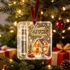 Support de Display d'Argent en Acrylique Durable, Pendentif Rétro de Noël, Décoration Arbre à Argent, Ornement de Fête Transparent Transparent à Suspendre avec Emplacement pour Carte