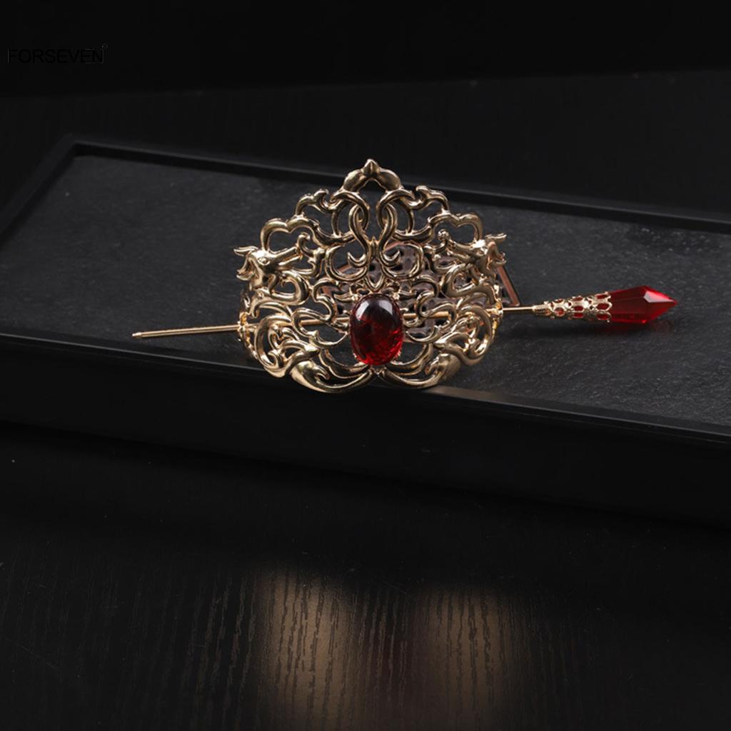 Vintage Chinese Tiaras and Crowns Women Men Hair Styling Jewelry Rhinestone Headbands with Pearl Hair Sticks Forks Hair Ornament