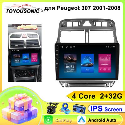 Carplay Android 13 Autoradio für Peugeot 307 SW 307CC 307SW 2002 - 2013 Multimedia Video Player GPS 2din Autoradio