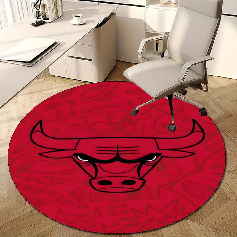 Personalized Chicago Bulls Round Chair Office Rug - Perfect for Mat, Office Chair & More - Ideal Gift for Birthdays and Holidays
