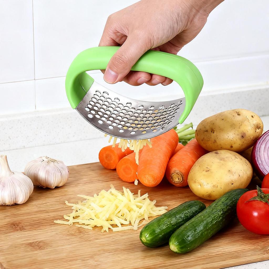 Stainless Steel Garlic Press Crusher Manual Garlic Chopper Garlic Chopping Tools Fruits Vegetables Home Kitchen Gadget