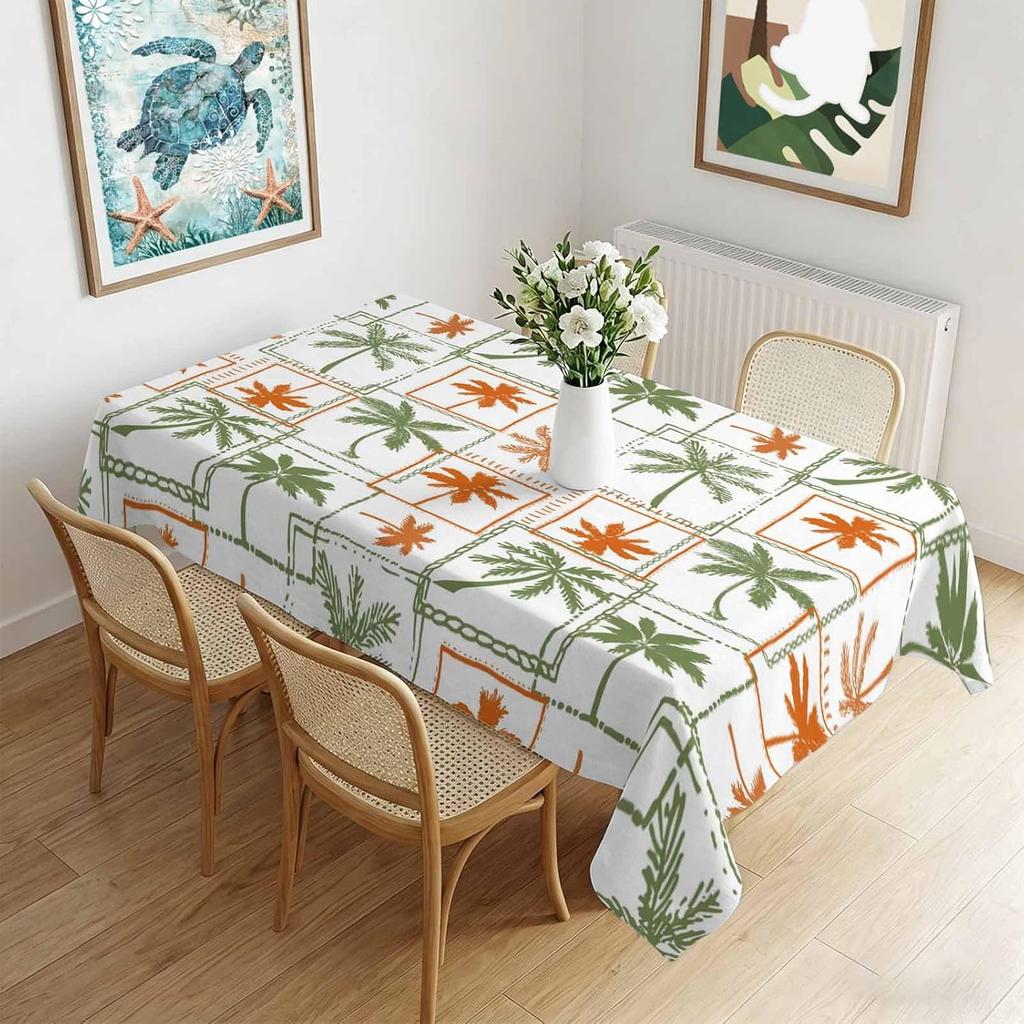 Summer Tropical Plant Palm Trees Rectangle Tablecloth for Table Decor Reusable Kitchen Dining Tablecloth Wedding Decoraitons