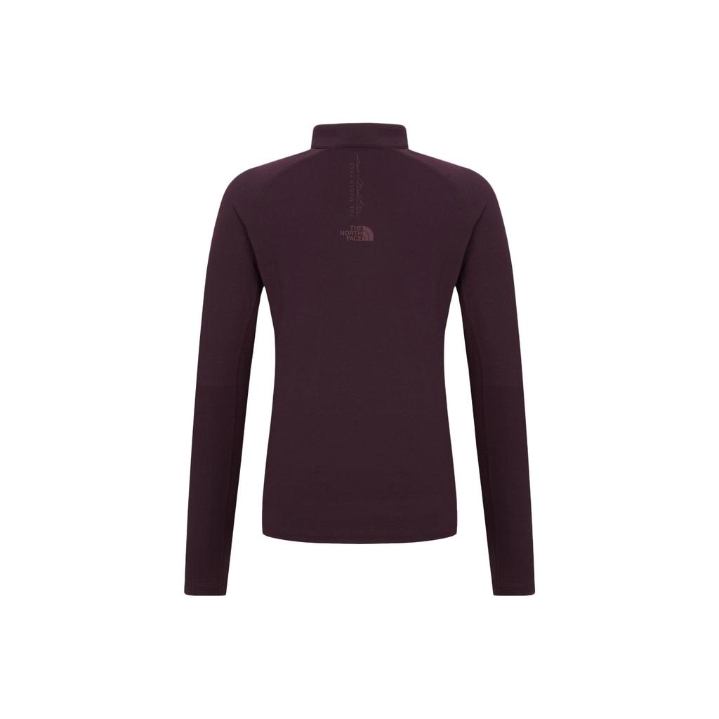 The North Face Logo Stand Collar Half Zip Long Sleeve T-Shirt Women Tops NT7LR84B