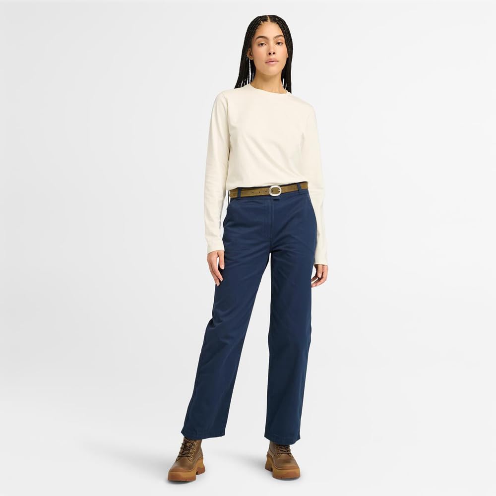 Timberland Claremont Classic Straight Leg Chino Pants, Women's, Peacoat, Size 27, TB0A5ZVY4511